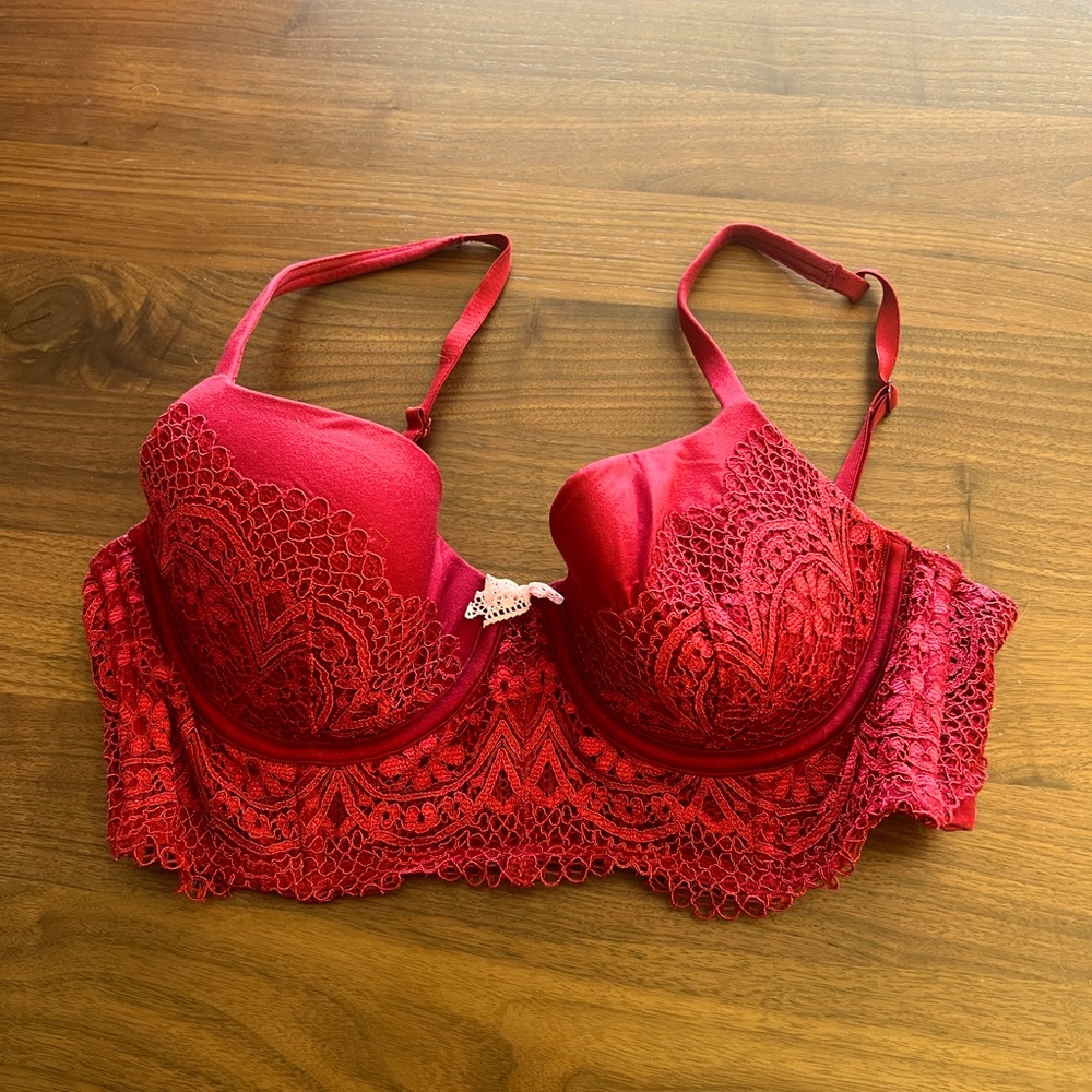 Victoria’s Secret red body by Victoria Demi bra, size 34C